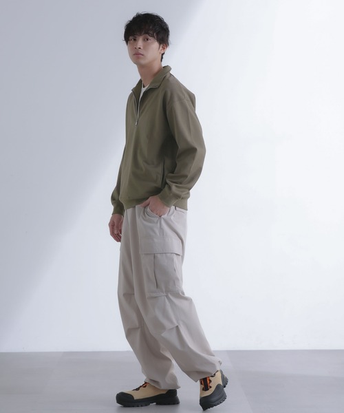 NANO universe（ナノユニバース）の「TCポンチハーフジッププルオーバー（スウェット・メンズ・モカ/グリーン・L/M）」の18枚目の写真