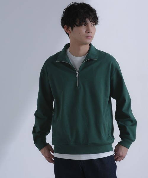 NANO universe（ナノユニバース）の「TCポンチハーフジッププルオーバー（スウェット・メンズ・モカ/グリーン・L/M）」の17枚目の写真