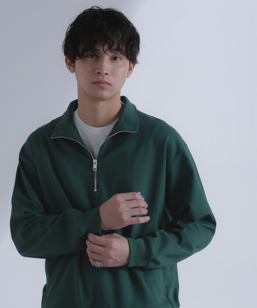 NANO universe（ナノユニバース）の「TCポンチハーフジッププルオーバー（スウェット・メンズ・モカ/グリーン・L/M）」の16枚目の写真