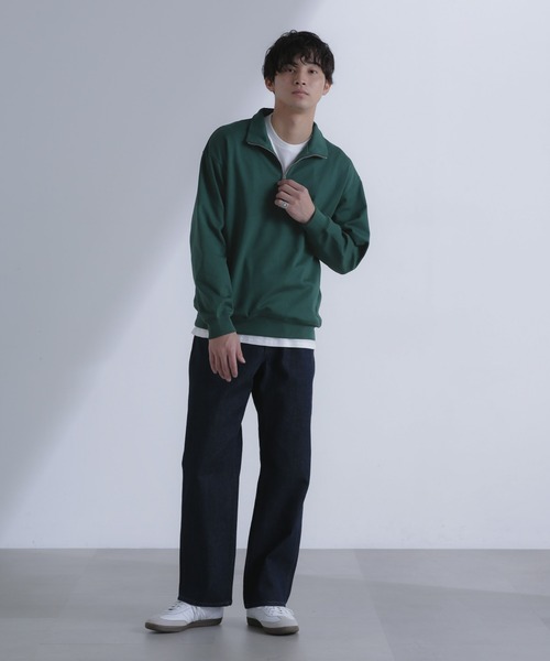 NANO universe（ナノユニバース）の「TCポンチハーフジッププルオーバー（スウェット・メンズ・モカ/グリーン・L/M）」の15枚目の写真