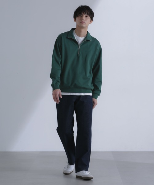 NANO universe（ナノユニバース）の「TCポンチハーフジッププルオーバー（スウェット・メンズ・モカ/グリーン・L/M）」の14枚目の写真