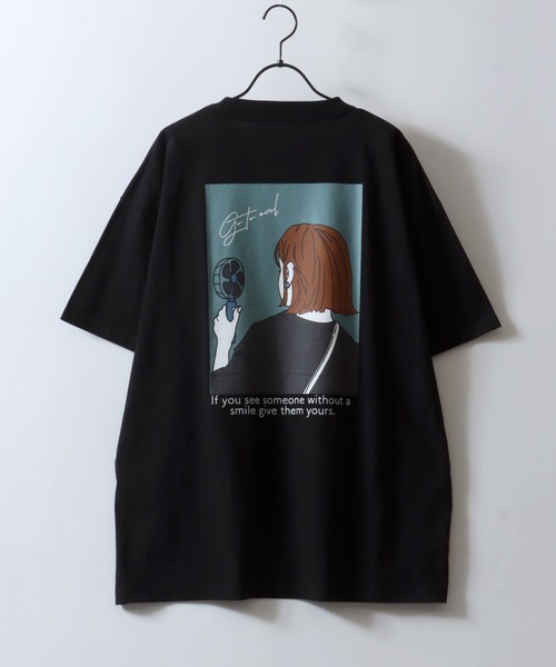 SITRY（シトリー）の「SITRY Girl Illustration Back Print T-shirt/別注 オーバーサイズ ガール イラスト バックプリント ワンポイント刺繍 半袖Ｔシャツ レディース メンズ（Tシャツ/カットソー・レディース・ホワイト/グリーン/ホワイト系その他/グリーン系その他/ブルー系その他/グリーン系その他2/ブルー/ブラック系その他/ホワイト系その他2/ブラック/ブラック系その他2/ブルー系その他2・M/L/XL）」の22枚目の写真