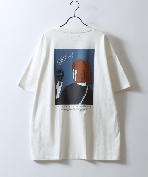 SITRY（シトリー）の「SITRY Girl Illustration Back Print T-shirt/別注 オーバーサイズ ガール イラスト バックプリント ワンポイント刺繍 半袖Ｔシャツ レディース メンズ（Tシャツ/カットソー・レディース・ホワイト/グリーン/ホワイト系その他/グリーン系その他/ブルー系その他/グリーン系その他2/ブルー/ブラック系その他/ホワイト系その他2/ブラック/ブラック系その他2/ブルー系その他2・M/L/XL）」の19枚目の写真