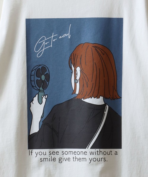 SITRY（シトリー）の「SITRY Girl Illustration Back Print T-shirt/別注 オーバーサイズ ガール イラスト バックプリント ワンポイント刺繍 半袖Ｔシャツ レディース メンズ（Tシャツ/カットソー・レディース・ホワイト/グリーン/ホワイト系その他/グリーン系その他/ブルー系その他/グリーン系その他2/ブルー/ブラック系その他/ホワイト系その他2/ブラック/ブラック系その他2/ブルー系その他2・M/L/XL）」の20枚目の写真