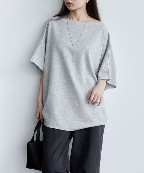 MAISON DE THERESE(メゾン ド テレーズ)の「ゆったりドルマンスリーブTシャツ(Tシャツ/カットソー・レディース・グレー/ブラック・FREE)」の1枚目の写真