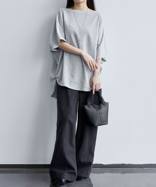 MAISON DE THERESE(メゾン ド テレーズ)の「ゆったりドルマンスリーブTシャツ(Tシャツ/カットソー・レディース・グレー/ブラック・FREE)」の20枚目の写真