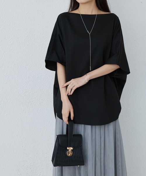 MAISON DE THERESE(メゾン ド テレーズ)の「ゆったりドルマンスリーブTシャツ(Tシャツ/カットソー・レディース・グレー/ブラック・FREE)」の4枚目の写真