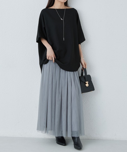 MAISON DE THERESE(メゾン ド テレーズ)の「ゆったりドルマンスリーブTシャツ(Tシャツ/カットソー・レディース・グレー/ブラック・FREE)」の12枚目の写真