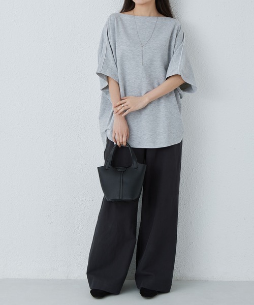 MAISON DE THERESE(メゾン ド テレーズ)の「ゆったりドルマンスリーブTシャツ(Tシャツ/カットソー・レディース・グレー/ブラック・FREE)」の19枚目の写真