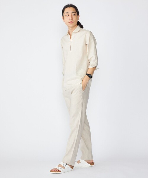 SHIPS（シップス）の「SHIPS: SOLOTEX(R) リネン 7スリーブ カプリシャツ（シャツ/ブラウス・メンズ・カーキ/ホワイト/ベージュ/ダークブルー/ネイビー/サックスブルー・SMALL/X-LARGE/LARGE/MEDIUM）」の12枚目の写真