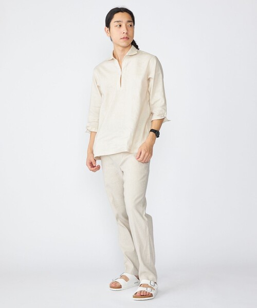 24SS シップス SOLOTEX(R) リネン 7スリーブ カプリシャツ L SHIPS: SOLOTEX(R) リネン 7スリーブ カプリシャツ｜ SHIPS 公式