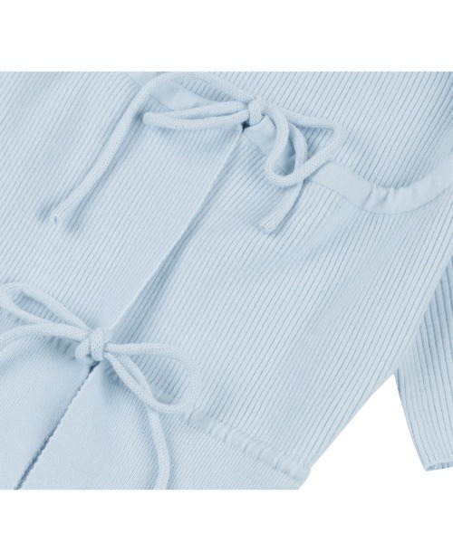 FANCY CLUB(ファンシークラブ)の「【FANCY CLUB】TWO-RIBBON CROP CARDIGAN / 【ファンシークラブ】ツーリボンクロップ長袖カーディガン(カーディガン/ボレロ・レディース・ライトブルー/ブラック・ONE SIZE)」の21枚目の写真
