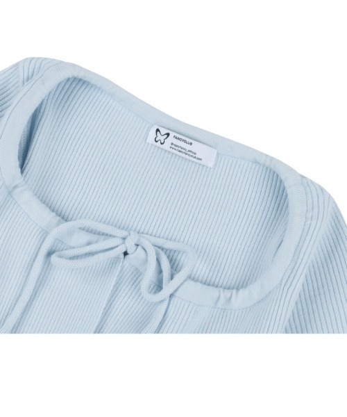 FANCY CLUB(ファンシークラブ)の「【FANCY CLUB】TWO-RIBBON CROP CARDIGAN / 【ファンシークラブ】ツーリボンクロップ長袖カーディガン(カーディガン/ボレロ・レディース・ライトブルー/ブラック・ONE SIZE)」の20枚目の写真