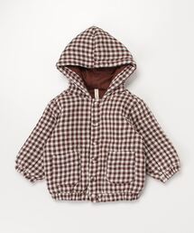 Quincy Mae（クインシーメイ）の「『Quincy Mae』HOODED WOVEN JACKET || PLUM GINGHAM（その他ベビー用品・キッズ）」
