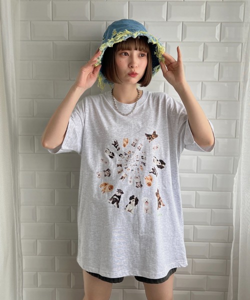 √nuage(ルートニュアージュ)の「メニードッグスパイラルビッグTシャツ(Tシャツ/カットソー・レディース・ライトグレー/ホワイト・XL/M)」の19枚目の写真
