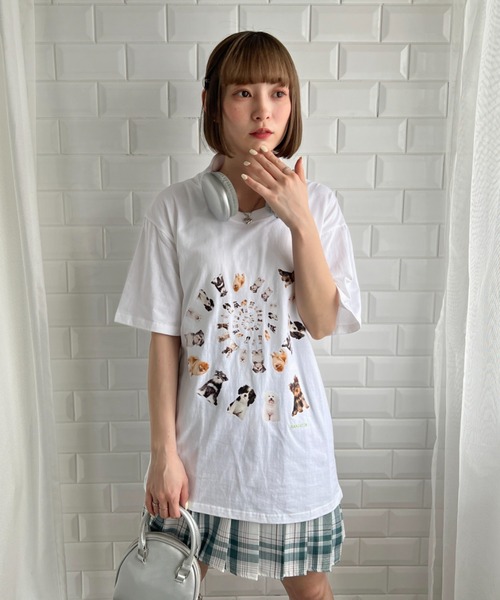 √nuage(ルートニュアージュ)の「メニードッグスパイラルビッグTシャツ(Tシャツ/カットソー・レディース・ライトグレー/ホワイト・XL/M)」の13枚目の写真