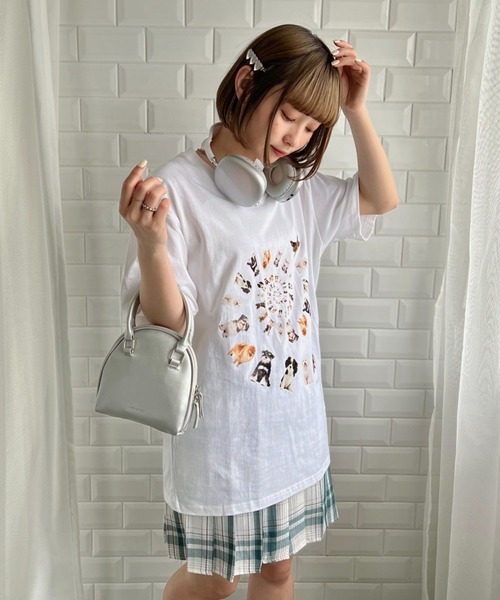 √nuage(ルートニュアージュ)の「メニードッグスパイラルビッグTシャツ(Tシャツ/カットソー・レディース・ライトグレー/ホワイト・XL/M)」の15枚目の写真