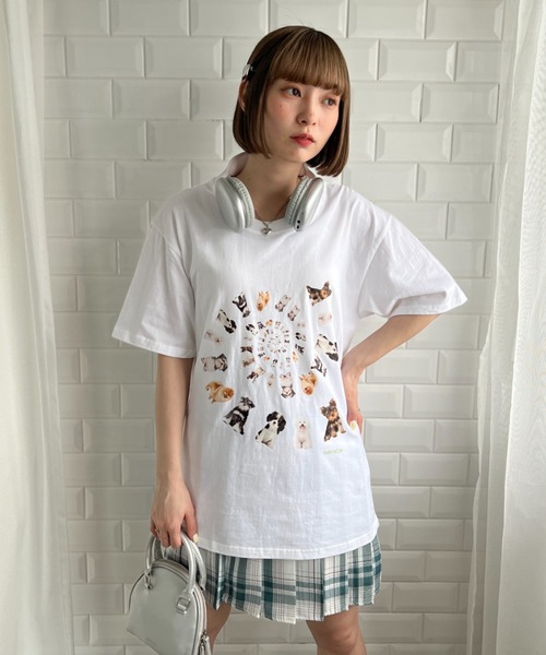 √nuage(ルートニュアージュ)の「メニードッグスパイラルビッグTシャツ(Tシャツ/カットソー・レディース・ライトグレー/ホワイト・XL/M)」の14枚目の写真