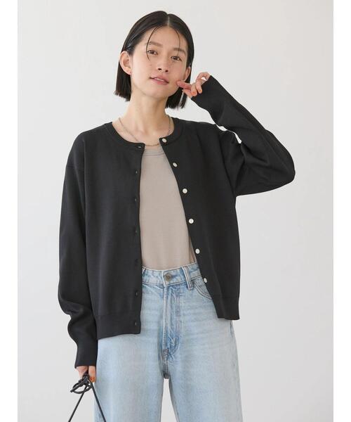 AMERICAN HOLIC(アメリカンホリック)の「エコカルットクルーネックカーディガン<エコ・軽い・ニット>(カーディガン/ボレロ・レディース・レッド/ネイビー/アイボリー/ブラック・M/L)」の7枚目の写真