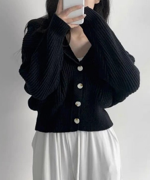 新品未使用　vigny ショート丈カーディガン　ボレロ　黒　サイズM SHEIN - ショート丈 短丈 ニット カーディガン ボレロ 黒 М