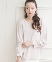 couture brooch | ハートネック配色ポイントブラウス(シャツ/ブラウス)