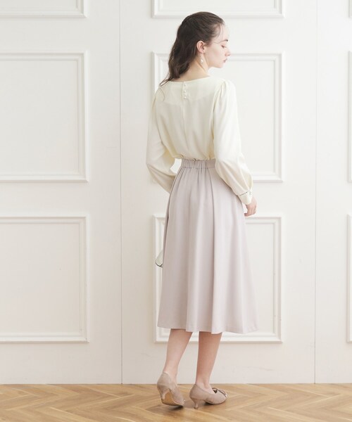 couture brooch（クチュールブローチ）の「◆ハートネック配色ポイントブラウス（シャツ/ブラウス・レディース・ライトグレー系4/アイボリー系4・42/40/38）」の20枚目の写真