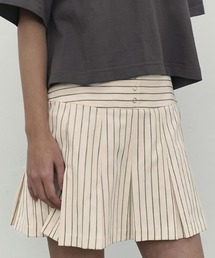 KIRSH（キルシー）の「KIRSH STRIPE BUTTON POINT PLEATS SKIRT キルシー ストライプ ボタンポイント プリーツ スカート（スカート）」
