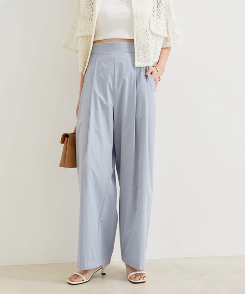 VIS（ビス）の「【洗える】タックギャザーパンツ（その他パンツ・レディース・ベージュ/ブラック/サックスブルー・M/S）」の3枚目の写真