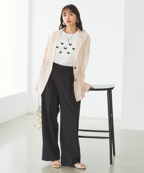 VIS（ビス）の「【洗える】タックギャザーパンツ（その他パンツ・レディース・ベージュ/ブラック/サックスブルー・M/S）」の10枚目の写真