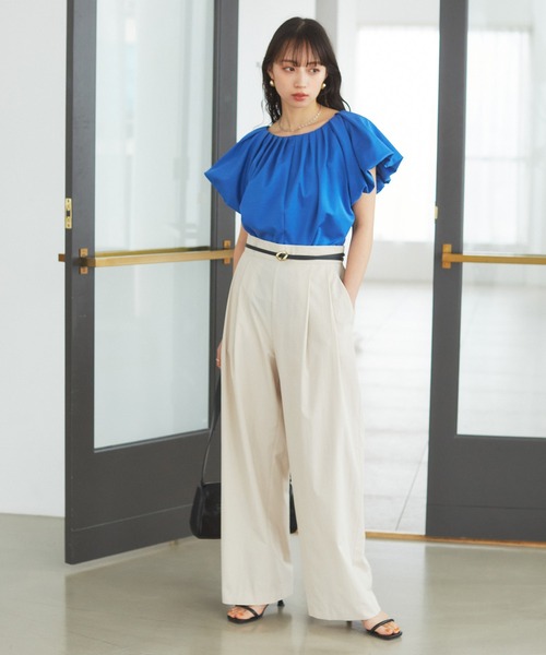VIS（ビス）の「【洗える】タックギャザーパンツ（その他パンツ・レディース・ベージュ/ブラック/サックスブルー・M/S）」の11枚目の写真