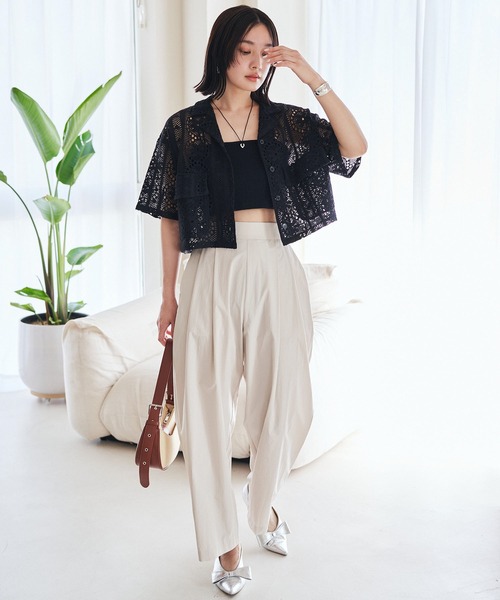 VIS（ビス）の「【洗える】タックギャザーパンツ（その他パンツ・レディース・ベージュ/ブラック/サックスブルー・M/S）」の22枚目の写真