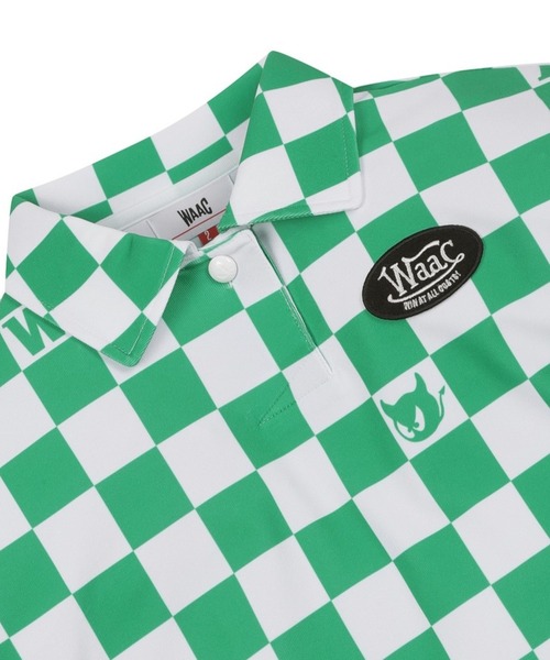 WAAC（ワック）の「【軽量素材】WOMENS チェック半袖ポロTシャツ（ポロシャツ・レディース・グリーン/レッド・1/2/3）」の4枚目の写真