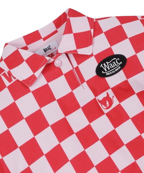 WAAC（ワック）の「【軽量素材】WOMENS チェック半袖ポロTシャツ（ポロシャツ・レディース・グリーン/レッド・1/2/3）」の7枚目の写真