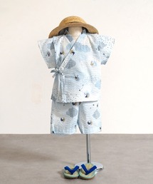 10mois（ディモワ）の「【10mois】甚平セパレート　ブルー／ tensei_天青　80-90cm・90-100cm（浴衣・キッズ）」