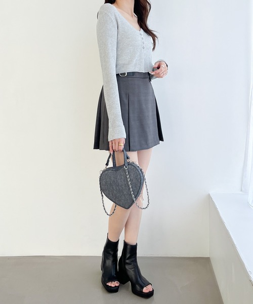 Heather（ヘザー）の「細ベルトプリーツミニスカート　121970（スカート・レディース・ベージュ/ブラック/グレー系その他・S/M）」の21枚目の写真