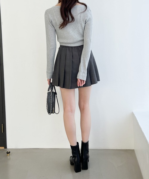 Heather（ヘザー）の「細ベルトプリーツミニスカート　121970（スカート・レディース・ベージュ/ブラック/グレー系その他・S/M）」の22枚目の写真