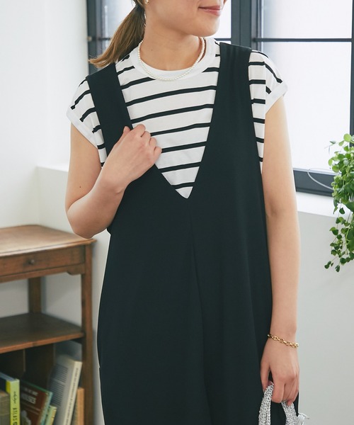 un dix cors（アンディコール）の「リラックスサロペット（サロペット/オーバーオール・レディース・ブラック・FREE）」の8枚目の写真