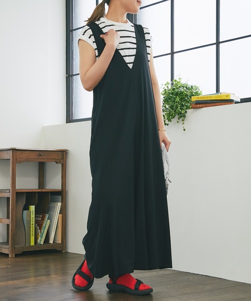 un dix cors（アンディコール）の「リラックスサロペット（サロペット/オーバーオール・レディース・ブラック・FREE）」の7枚目の写真