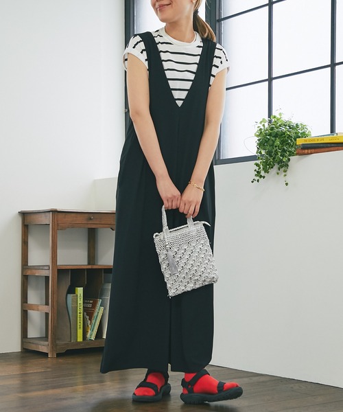 un dix cors（アンディコール）の「リラックスサロペット（サロペット/オーバーオール・レディース・ブラック・FREE）」の6枚目の写真