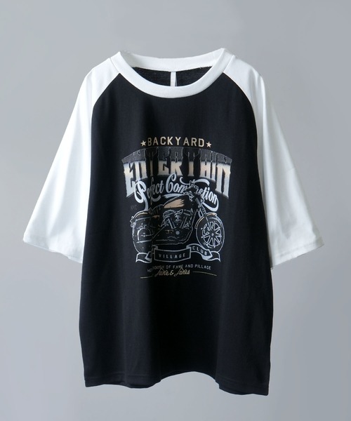 Anytime Songs(エニータイムソングス)の「16/TC天竺 ラグランTシャツ(イーグル、モーターサイクル)(Tシャツ/カットソー・メンズ・ホワイト系その他2/ホワイト系その他3/ホワイト×レッド/ホワイト系その他/ブラック系その他/ホワイト×グリーン/ブラック×ホワイト/ホワイト×ブラック・MEDIUM/LARGE/X-LARGE/SMALL)」の8枚目の写真