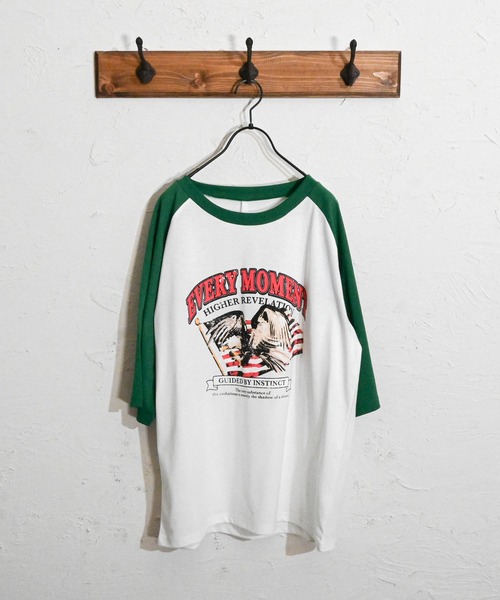 Anytime Songs(エニータイムソングス)の「16/TC天竺 ラグランTシャツ(イーグル、モーターサイクル)(Tシャツ/カットソー・メンズ・ホワイト系その他2/ホワイト系その他3/ホワイト×レッド/ホワイト系その他/ブラック系その他/ホワイト×グリーン/ブラック×ホワイト/ホワイト×ブラック・MEDIUM/LARGE/X-LARGE/SMALL)」の12枚目の写真