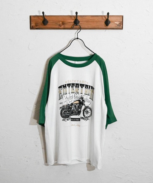 Anytime Songs(エニータイムソングス)の「16/TC天竺 ラグランTシャツ(イーグル、モーターサイクル)(Tシャツ/カットソー・メンズ・ホワイト系その他2/ホワイト系その他3/ホワイト×レッド/ホワイト系その他/ブラック系その他/ホワイト×グリーン/ブラック×ホワイト/ホワイト×ブラック・MEDIUM/LARGE/X-LARGE/SMALL)」の14枚目の写真