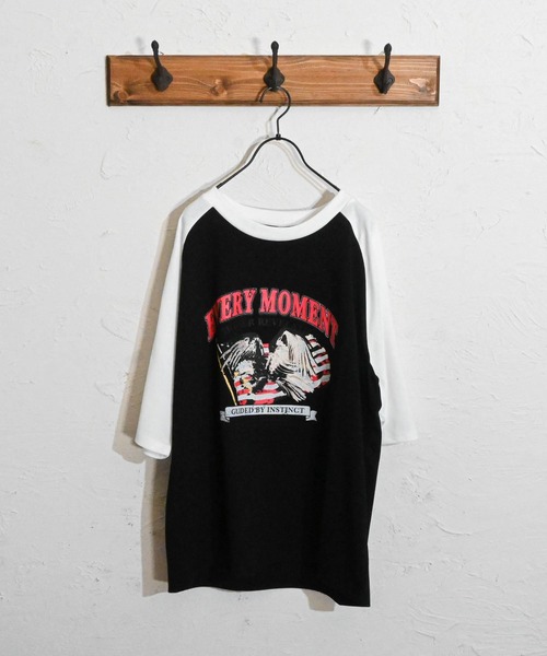 Anytime Songs(エニータイムソングス)の「16/TC天竺 ラグランTシャツ(イーグル、モーターサイクル)(Tシャツ/カットソー・メンズ・ホワイト系その他2/ホワイト系その他3/ホワイト×レッド/ホワイト系その他/ブラック系その他/ホワイト×グリーン/ブラック×ホワイト/ホワイト×ブラック・MEDIUM/LARGE/X-LARGE/SMALL)」の15枚目の写真