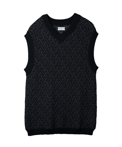 KACCO(カッコ)の「《ユニセックスアイテム》SHEER LACE KNIT VEST / シアーレースニットベスト(Tシャツ/カットソー・メンズ・ブラック/グリーン・SMALL/LARGE/MEDIUM)」の10枚目の写真