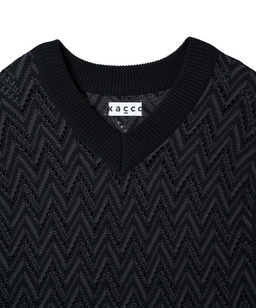 KACCO(カッコ)の「《ユニセックスアイテム》SHEER LACE KNIT VEST / シアーレースニットベスト(Tシャツ/カットソー・メンズ・ブラック/グリーン・SMALL/LARGE/MEDIUM)」の12枚目の写真