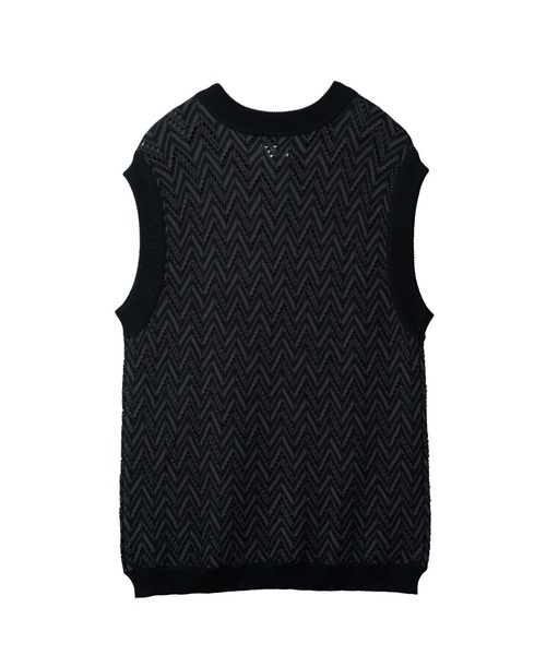 KACCO(カッコ)の「《ユニセックスアイテム》SHEER LACE KNIT VEST / シアーレースニットベスト(Tシャツ/カットソー・メンズ・ブラック/グリーン・SMALL/LARGE/MEDIUM)」の11枚目の写真