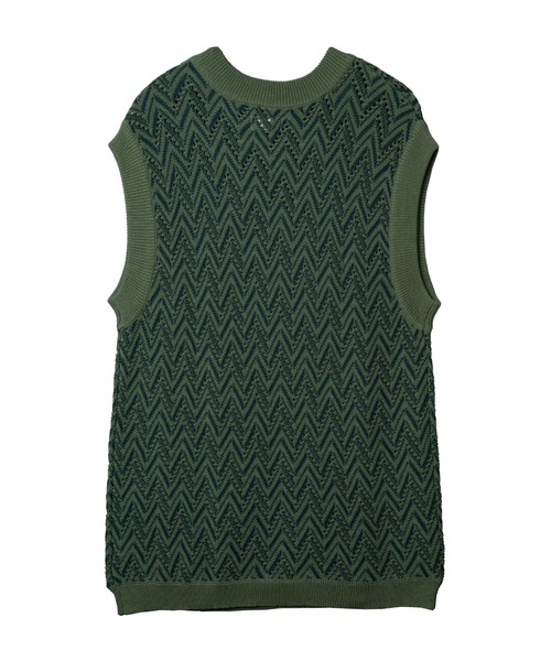 KACCO(カッコ)の「《ユニセックスアイテム》SHEER LACE KNIT VEST / シアーレースニットベスト(Tシャツ/カットソー・メンズ・ブラック/グリーン・SMALL/LARGE/MEDIUM)」の15枚目の写真