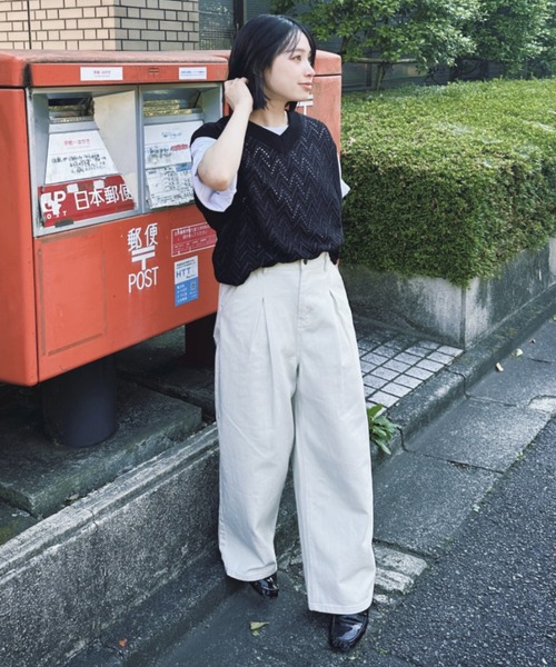 KACCO(カッコ)の「《ユニセックスアイテム》SHEER LACE KNIT VEST / シアーレースニットベスト(Tシャツ/カットソー・メンズ・ブラック/グリーン・SMALL/LARGE/MEDIUM)」の9枚目の写真