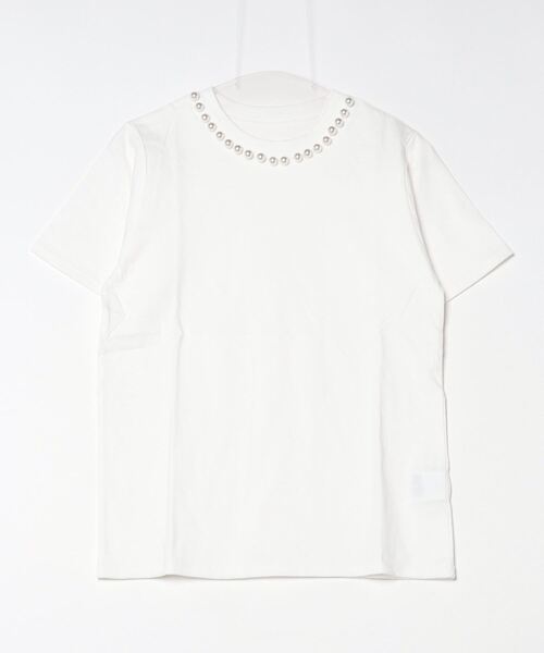 Per sist ence(パーシエンス)の「天竺衿ぐりパール付きTシャツ/手洗い可(Tシャツ/カットソー・レディース・イエロー/ブラック/オフホワイト・FREE)」の14枚目の写真