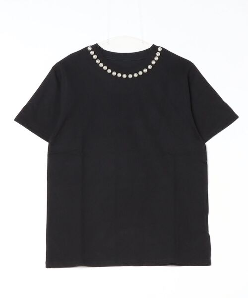 Per sist ence(パーシエンス)の「天竺衿ぐりパール付きTシャツ/手洗い可(Tシャツ/カットソー・レディース・イエロー/ブラック/オフホワイト・FREE)」の15枚目の写真